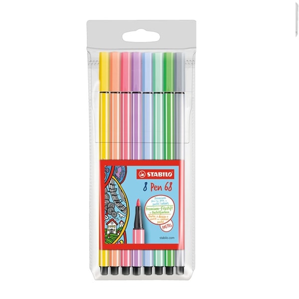 8 fibre-tip pens Stabilo Pen 68 PASTEL 