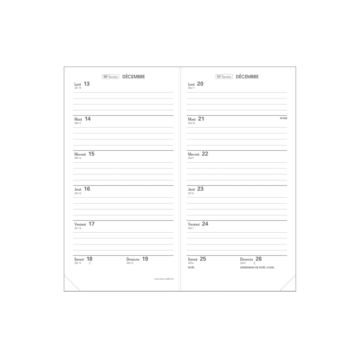 Quo Vadis Space 17 Weekly Planner Refill (Ref. #1701) (3.5 x 6.75)