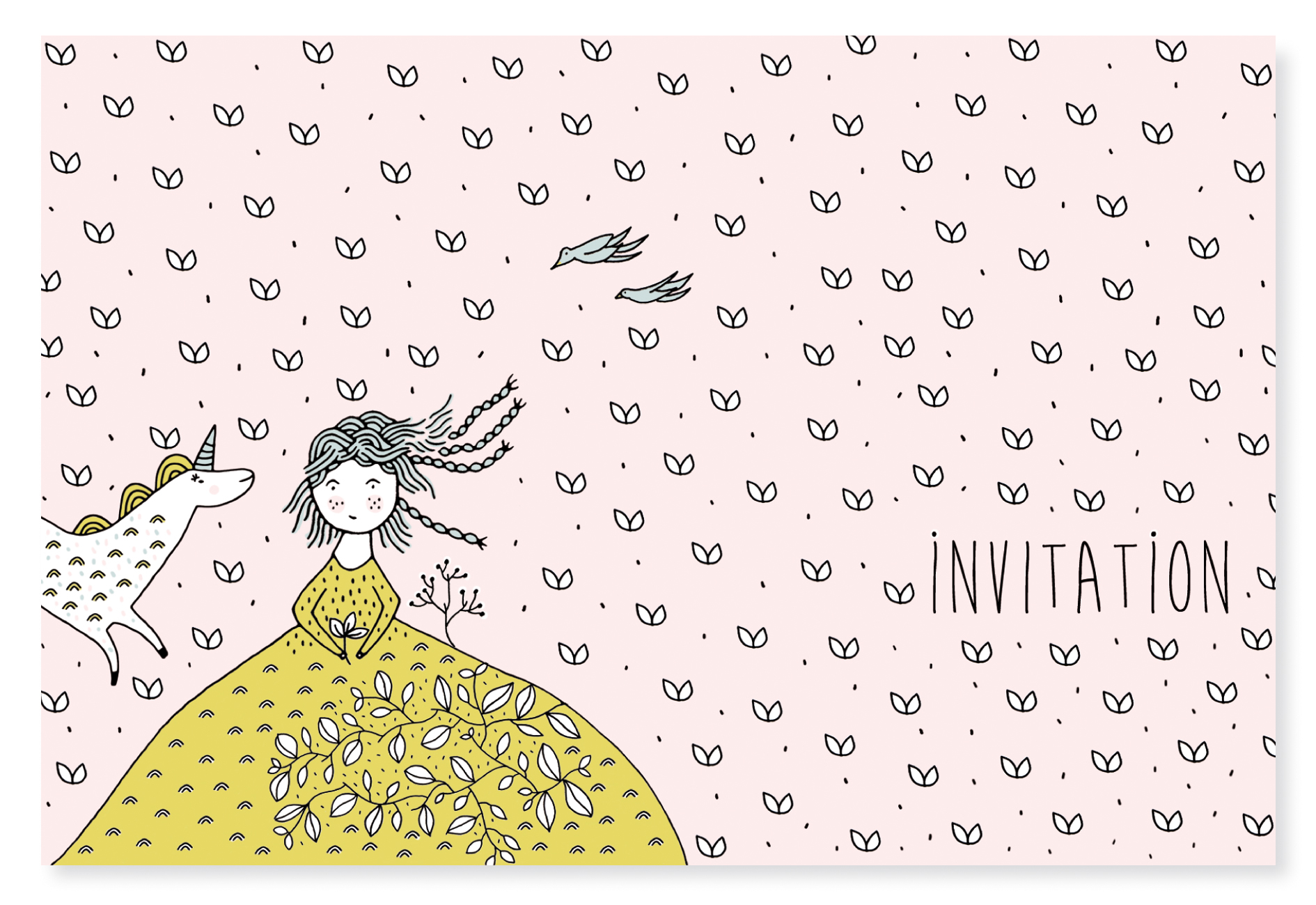 Cartes d'invitations Licornes - Quovadis