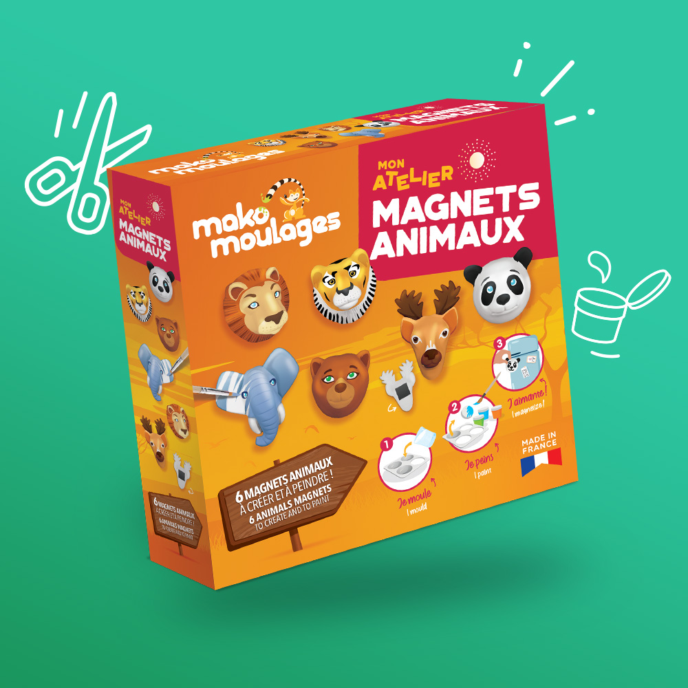 Mako moulages Mon atelier Magnets Animaux - Quovadis