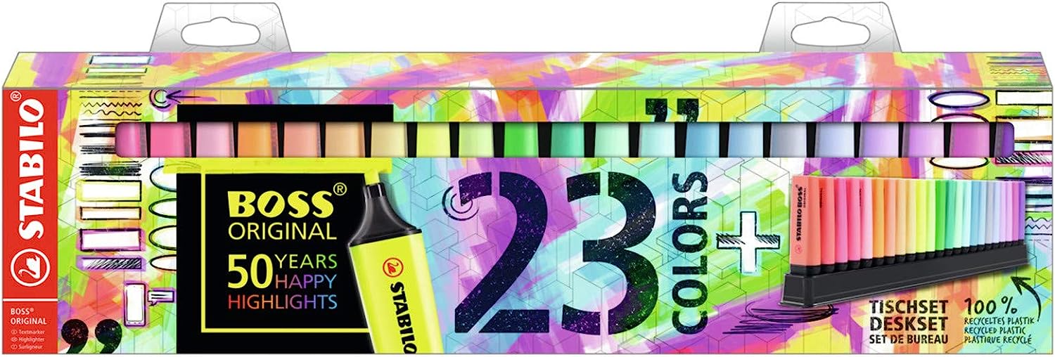 BOSS Original Highlighters 4-Color Set Pastels Stabilo