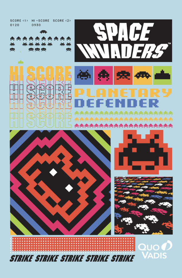 carnet space Invaders bleu