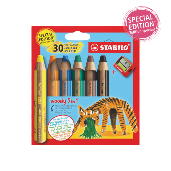 STABILO woody 3 en 1 x6 - Special Edition + sharpener